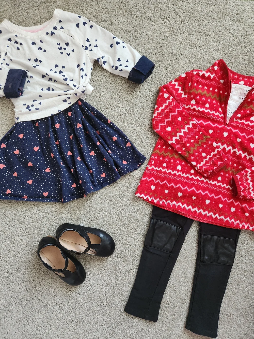 Girls 5T Hearts Back To School Mix & Match Bundle | Dress, Sweater | 5 Pieces